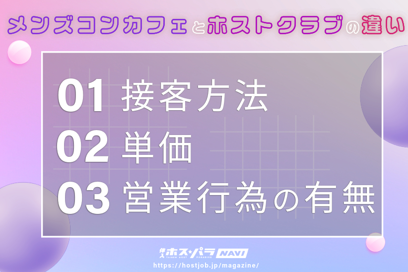 メンズコンカフェとホストクラブの違いとは